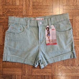 Levi's Girls Shorts‎ Size 12 Reg Green Girlfriend Cutoff Shorts Stretch LEVIS